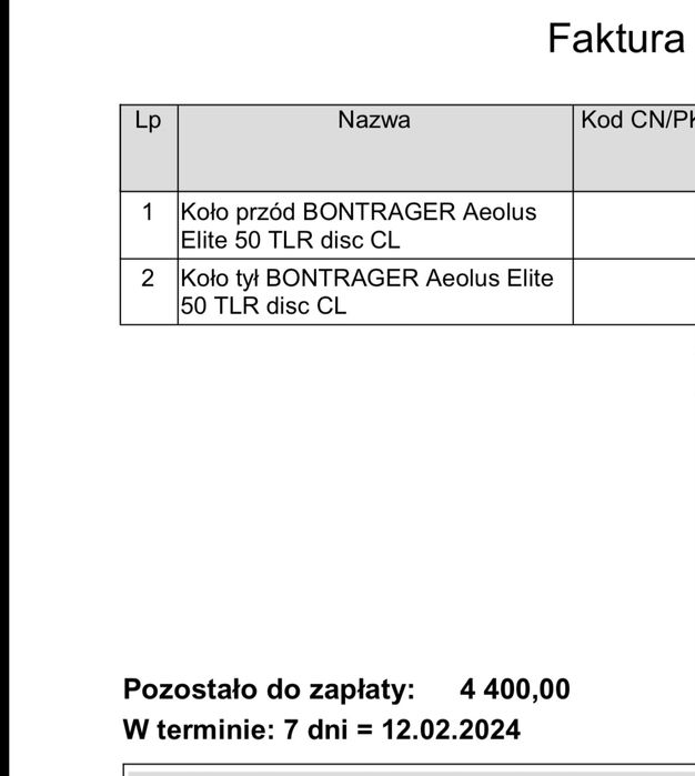 -Rezerwacja Sprswdam koła szosowe Bontrager Aeolu Elite 50 TLR Disc CL