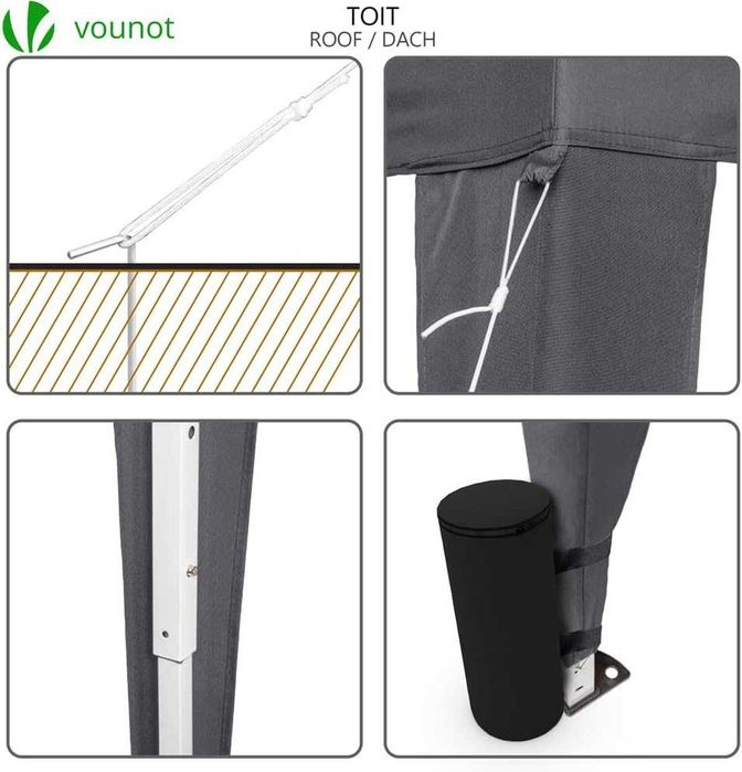 T4- Tenda Dobrável Gazebo 3x3m com 4 Paredes e 4 Sacos de Areia