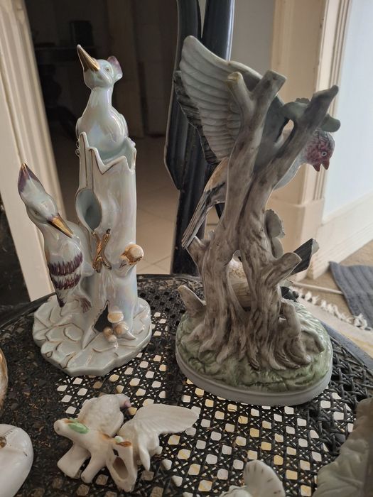 7 Passaros antigos em porcelana