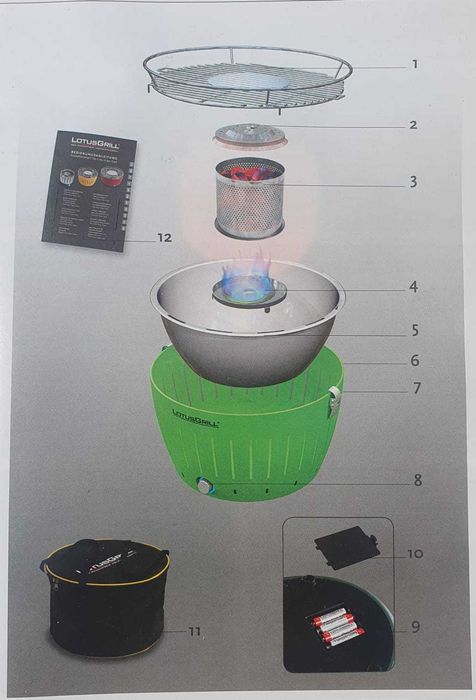 Grelhador de baixo fumo LotusGrill