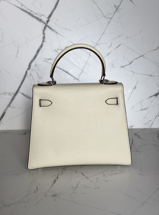 Сумка Hermes Kelly 25 epsom white, Ермес Келлі чорна, Эрмес Келли