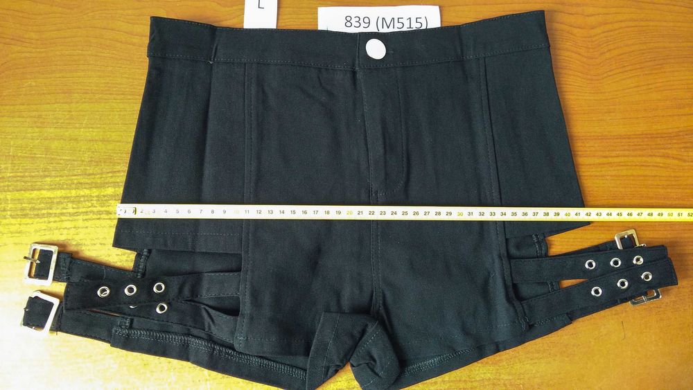 Spodenki Damskie Bermudy Biodrówki Krótkie Czarne Paski Trendy L