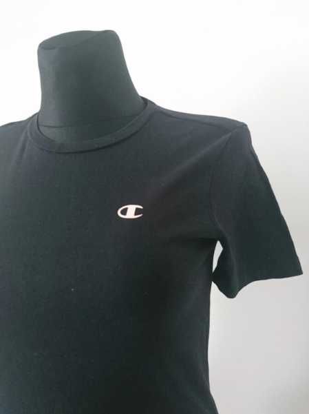 Damski czarny tshirt, koszulka Champion, r S