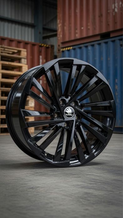 Нові диски R18 5x112 Skoda Octavia A5 A7 A8 Superb Kodiaq Karoq Yeti Шкода VW Passat B6 B7 B8 Golf 6 7 8 Tiguan T-Roc Seat Leon Ateca чорний глянець