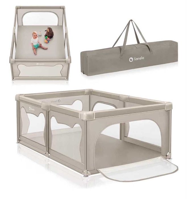 Parque infantil Lionelo Willow – Bege + Tapete SUPERBE BEBE