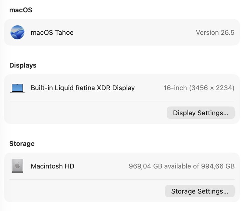 MacBook Pro 16 2021 M1 MAX 64GB RAM 1TB SSD