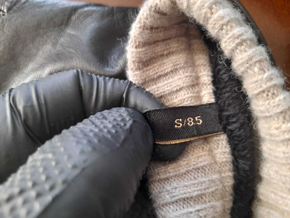 Wittchen Skórzane męskie czarne rękawiczki 100% skóra owcza