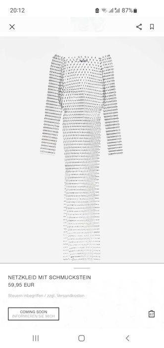 Nowa sukienka siateczkowa z cekinami   błyszcząca zara S/ M uni