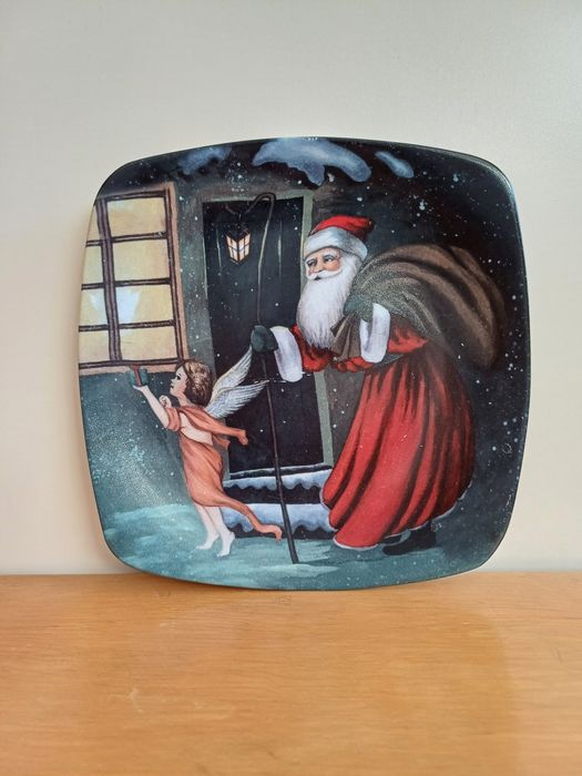 Talerzyk swiateczny na ciasteczka św Mikołaj talerz