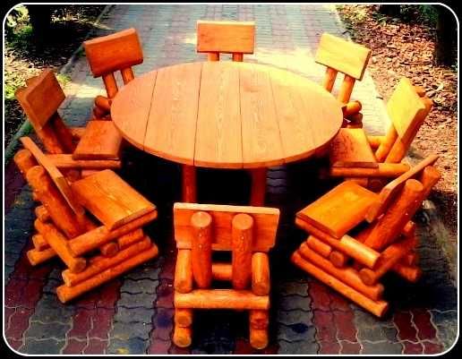 Meble ogrodowe,drewniane ,ławka,stół,krzesła,huśtawka