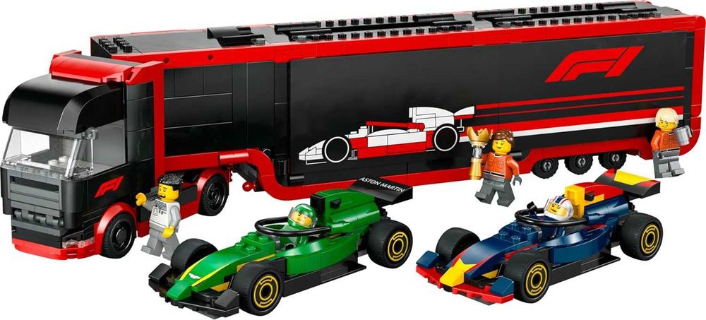 LEGO City 60445 Camião F1 com carros de F1 RB20 e AMR24