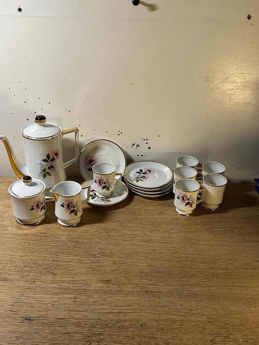Conjunto de chá de porcelana portuguesa coimbra