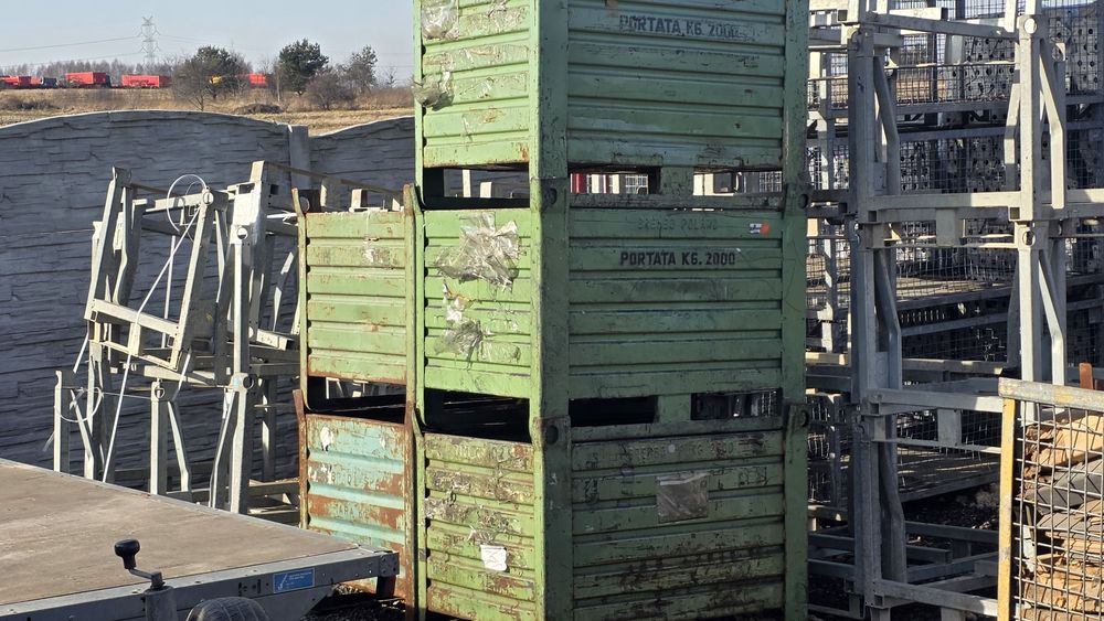 Pojemniki  budowlane metalowe gitterbox kosze
