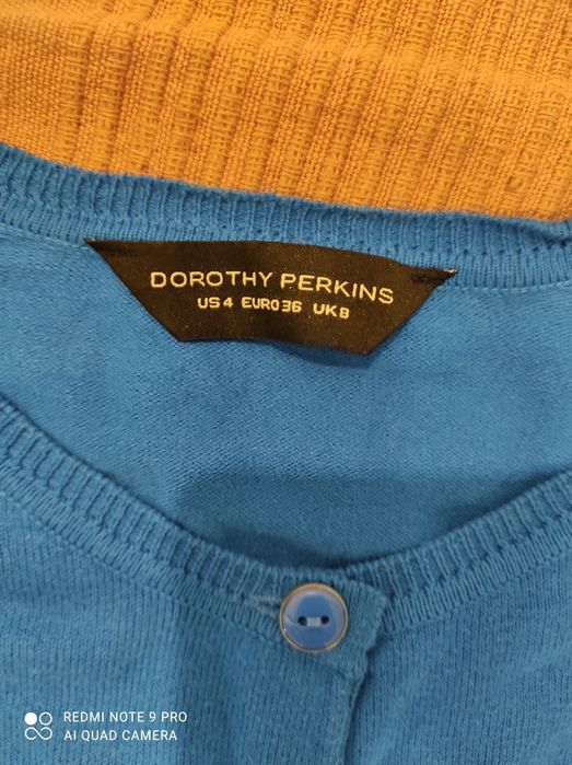 Dorothy Perkins chabrowa bluzka 36/38 sweter Rękaw 3/4 sweterek