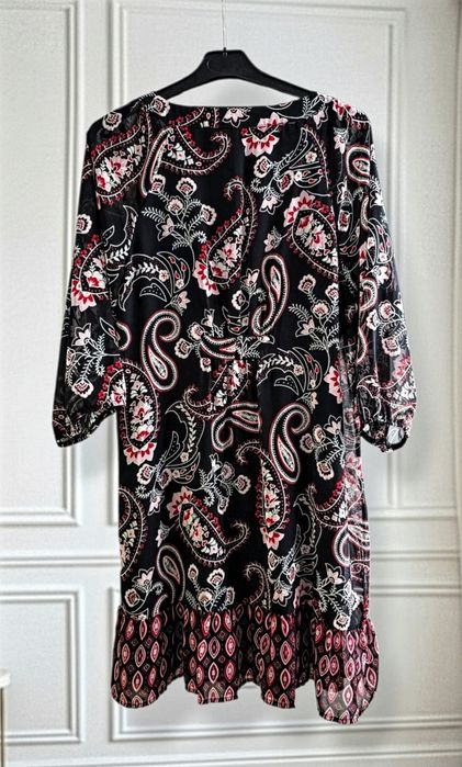 Papaya Luźna Wzorzysta Casualowa Sukienka Oversize