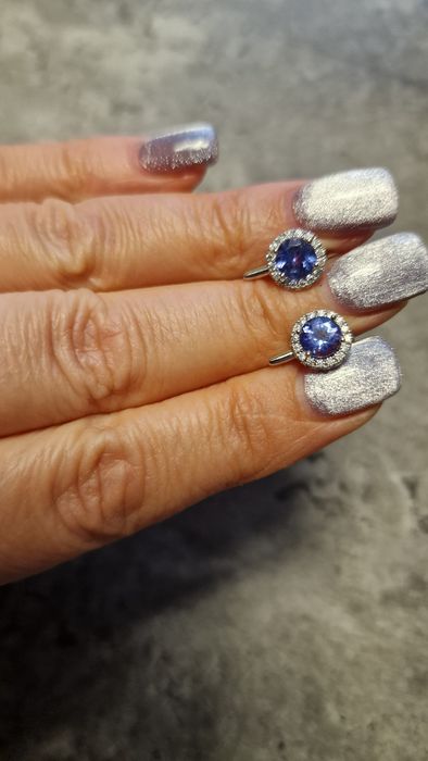 Золото 585, набор с танзанитами