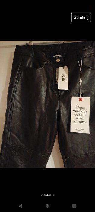 Nowe spodnie z jagnięcej skóry Sonia Rykiel rozmiar 40