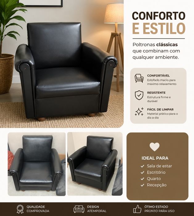 Poltrona sofá pele