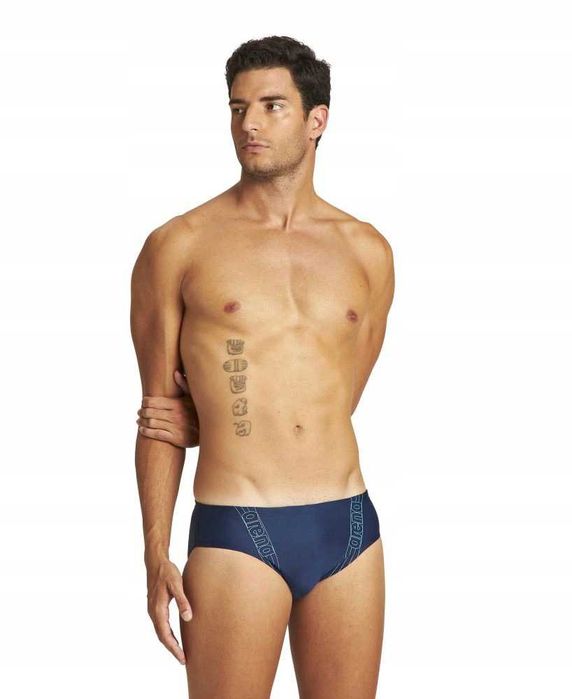 Kąpielówki slipy Arena Poise Brief Navy Turquoise rozmiar M UK34 D5