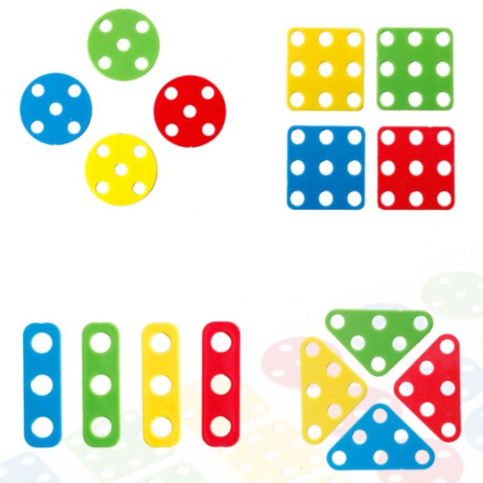 klocki konstrukcyjne z wiertarką