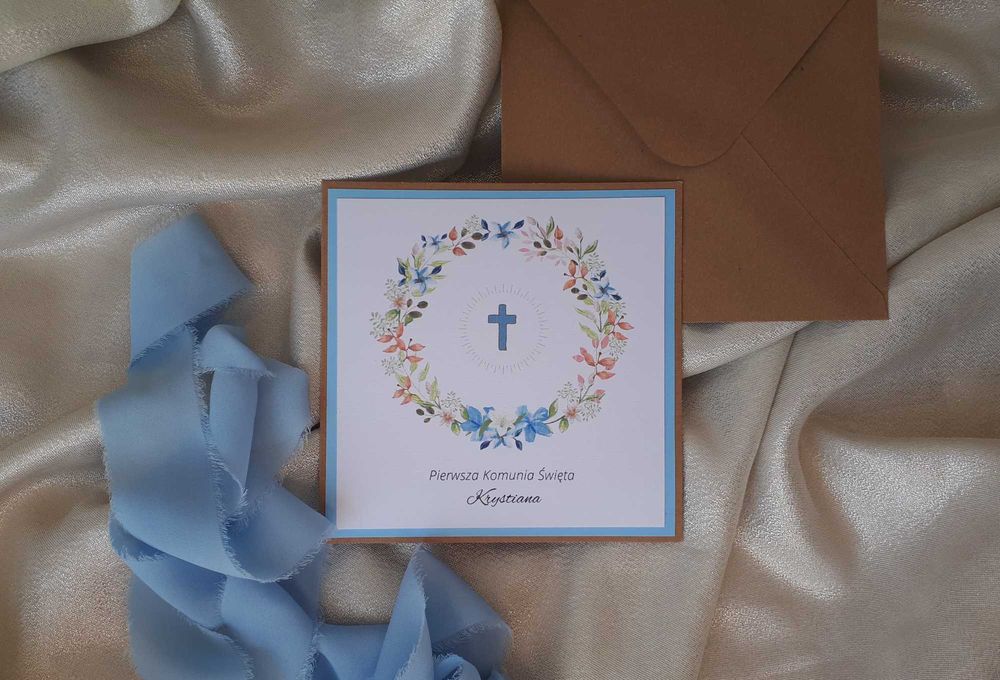 Zaproszenie na Komunię Świętą personalizowane14x14