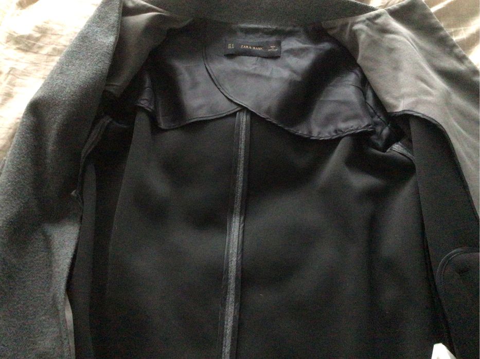 Zara szary płaszcz z wełną M