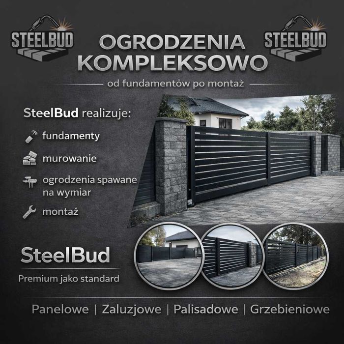 Ogrodzenia kompleksowo | fundamenty, murowanie, bramy – SteelBud
