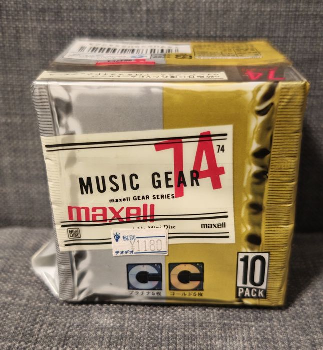 Минидиски Maxell Music Gear 74min Gold и Platinum 10 шт