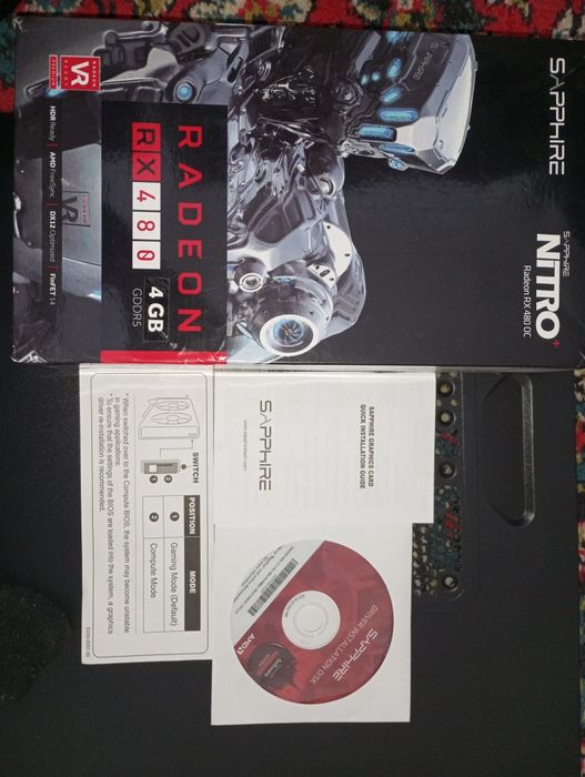ОБМІН Amd rx480 4gb sapphire відеокарта - коробка з інструкцією + диск