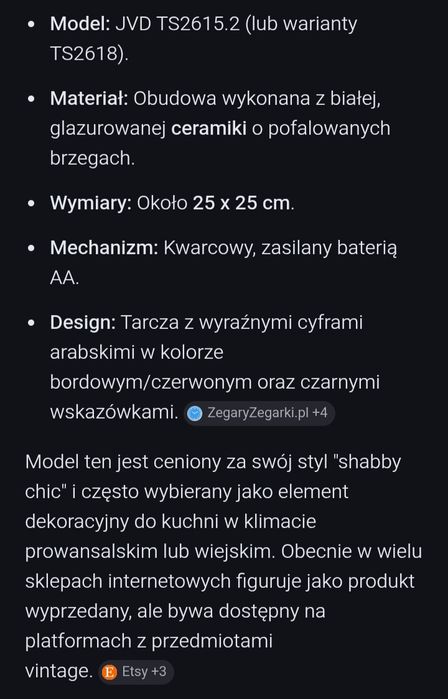 Zegar ścienny ceramiczny
