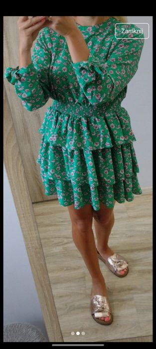 Sukienka kwiaty kwiatuszki H&m M/L