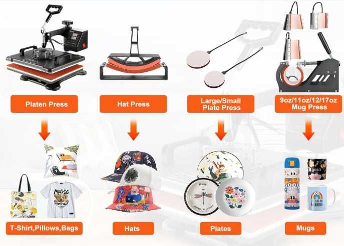 Maquina Estampar 8 em 1 NOVA