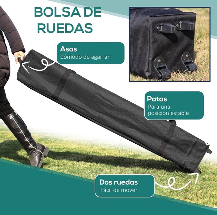 NOVO - Tenda Dobrável 4x4mts cor bege/castanho