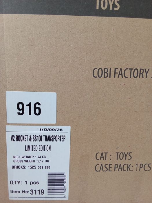 Cobi 3119 zestaw kolekcjonerski, fabrycznie nowy. Rakieta V2