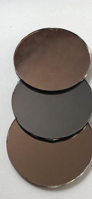 Szkło lustrzane 3 szt 11,5cm x4mm grafit, brąz.