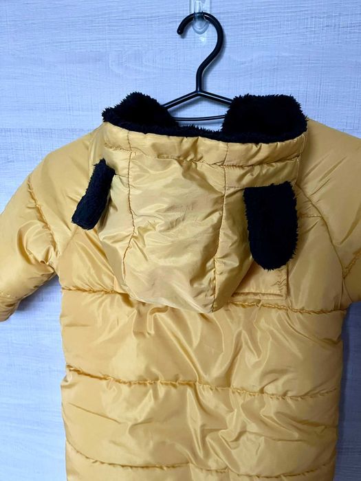 Kurtka jesienna/ zimowa dziewczęca r. 98/ 104, żółty płaszczyk/ parka