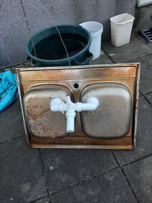 nierdzewka solidne zlewy dwukomorowe