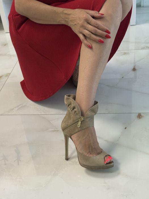 Sandały damskie z nubuku