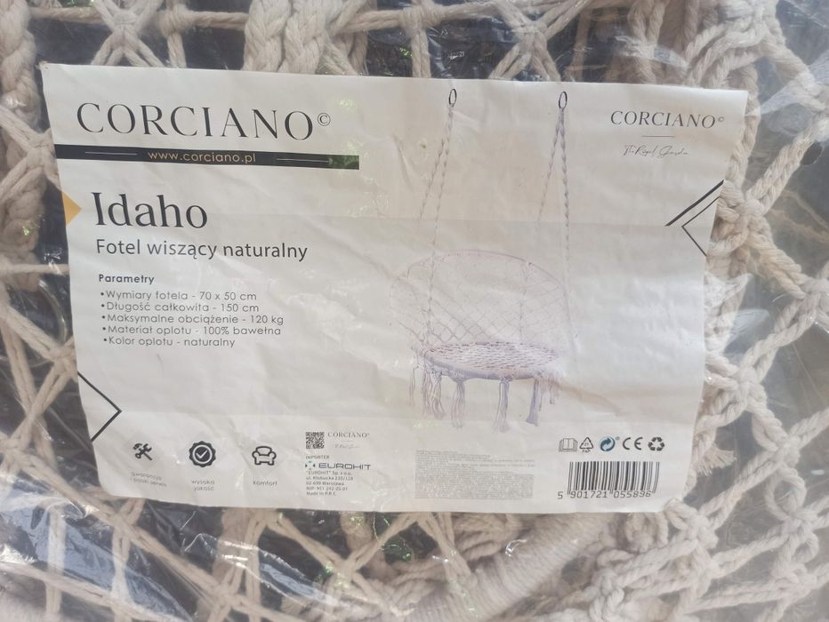 CORCIANO Idaho fotel wiszący naturalny
