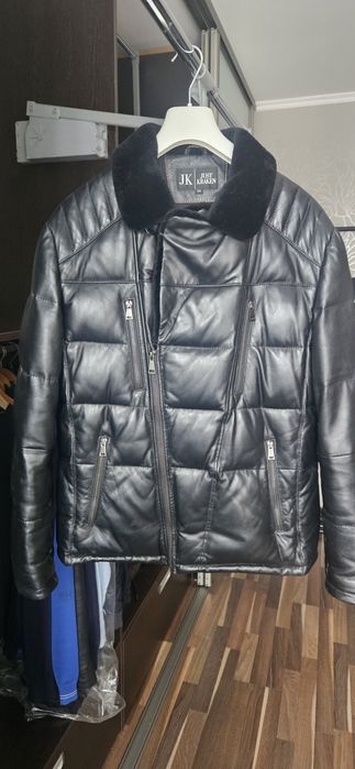 Кожанный пуховик