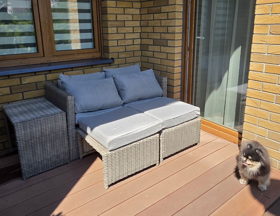 Komplet mebli balkonowych OLEA MINI COMPACT szary 5-częściowy