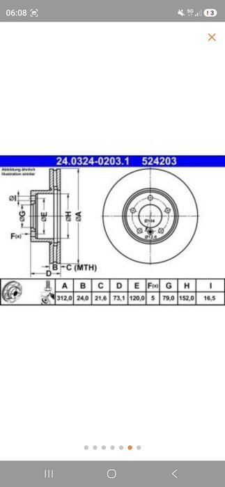 Discos e pastilhas ATE bmw e60/61