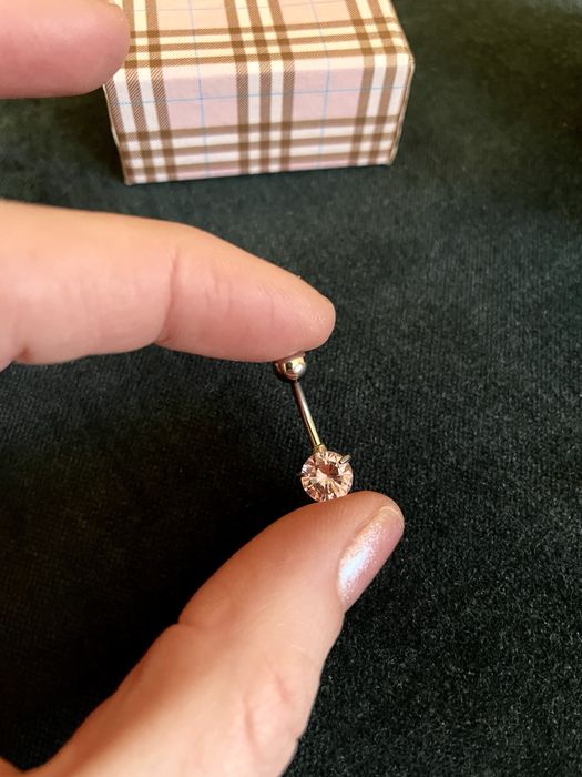 Сережка в пупок медична сталь