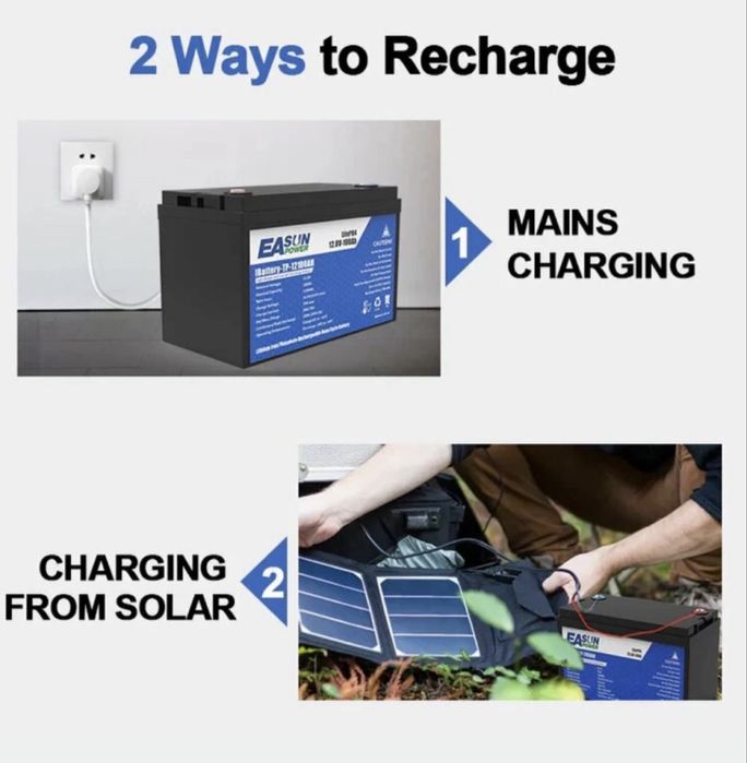 EASUN 24v 100Ah акумулятори та інші LiFePO4