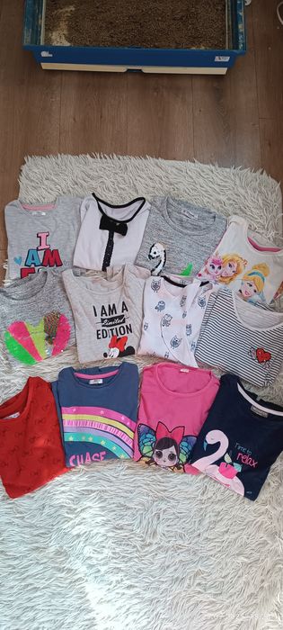 Paka 18 szt t-shirtów  dziewczęcych od rozm.122 do 158 cm