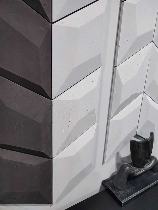 Panel ścienny 3D beton DIAMENTE 42szt biały grafit antracyt