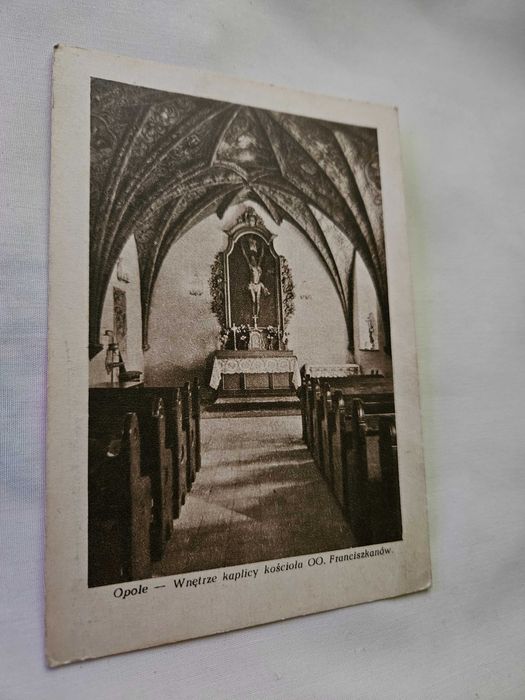 Stara pocztówka Opole wnętrze kaplicy kościoła OO. Franciszkanów