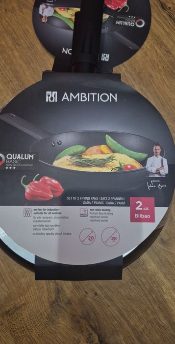 Ambition Bilbao 2 patelnie zestaw 20 cm 28 cm indukcja inne kuchenki