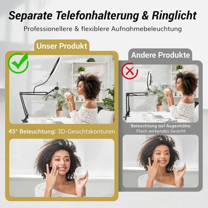 TONOR statyw z uchwyt Lampa LED pierścieniowa do rysunków biżuterii