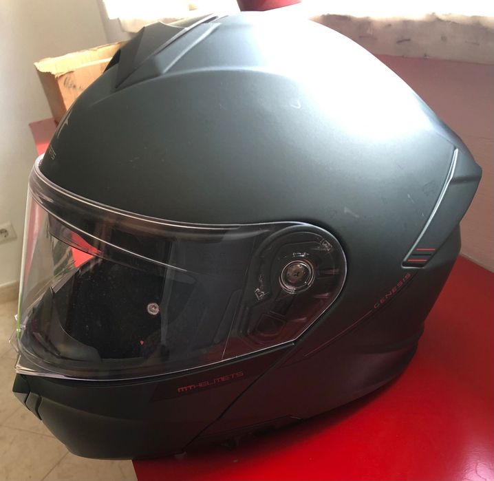 Capacete Modular MT Genesis SV Solid A6 - Verde Mate